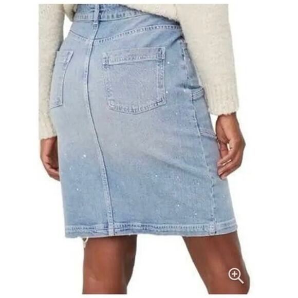 Anthropologie Pilcro Patchwork Blue Denim Midi Skirt size 4 - Picture 11 of 11
